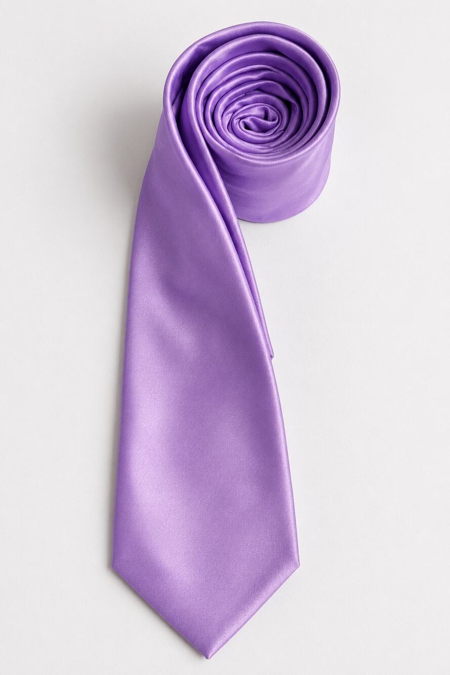 Stacy Adams Lavender Satin Neck Tie | Solid Lilac Formal Necktie